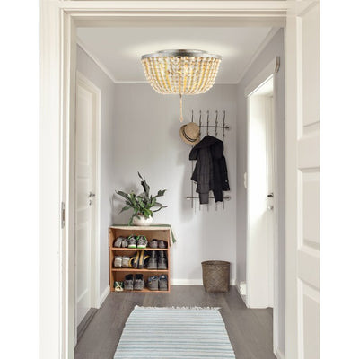 Allison Three-Light Flush Mount Ceiling Fixture - Antiqued Silver