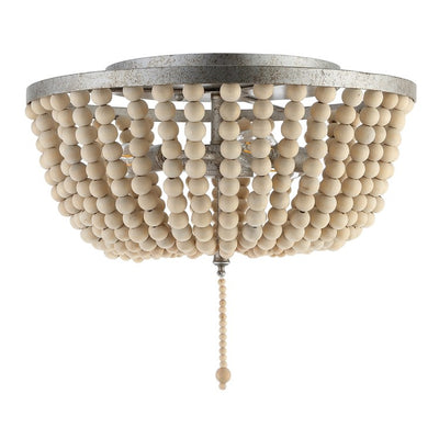 Allison Three-Light Flush Mount Ceiling Fixture - Antiqued Silver