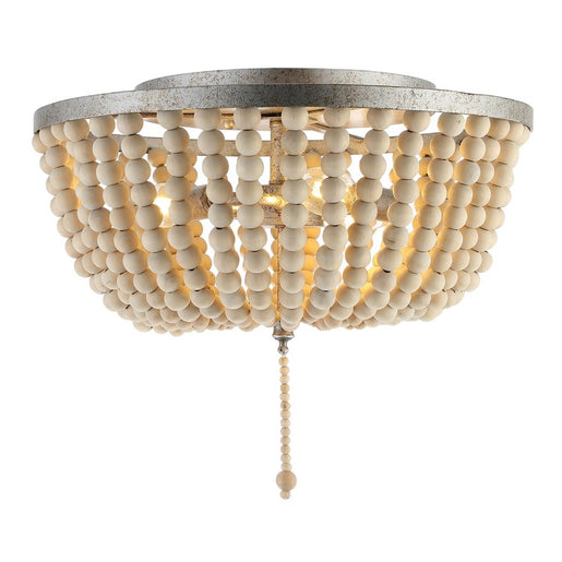 Allison Three-Light Flush Mount Ceiling Fixture - Antiqued Silver
