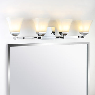 Staunton Four-Light Bathroom Vanity Fixture - Chrome