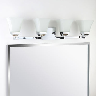 Staunton Four-Light Bathroom Vanity Fixture - Chrome