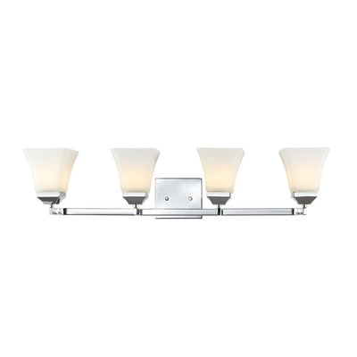 Staunton Four-Light Bathroom Vanity Fixture - Chrome