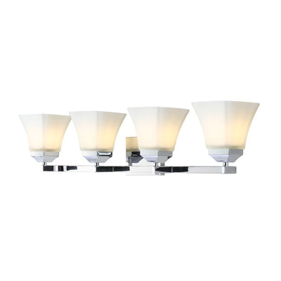 Staunton Four-Light Bathroom Vanity Fixture - Chrome