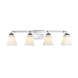 Staunton Four-Light Bathroom Vanity Fixture - Chrome
