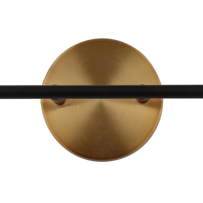 Caleb Two-Light Bathroom Vanity Fixture - Black and Brass Gold