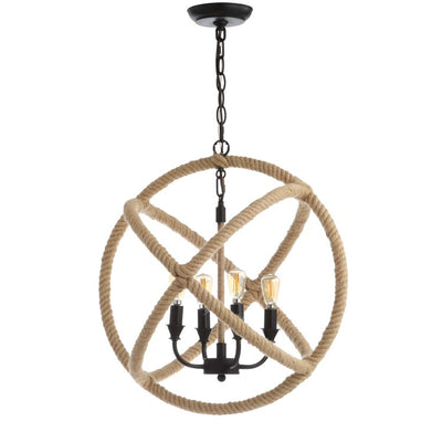Soka Four-Light Globe Pendant - Black and Brown