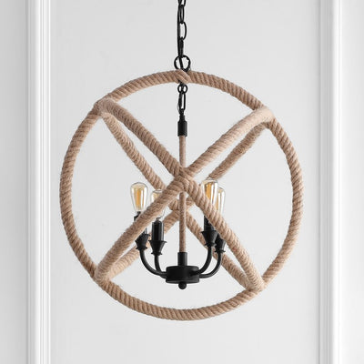 Soka Four-Light Globe Pendant - Black and Brown