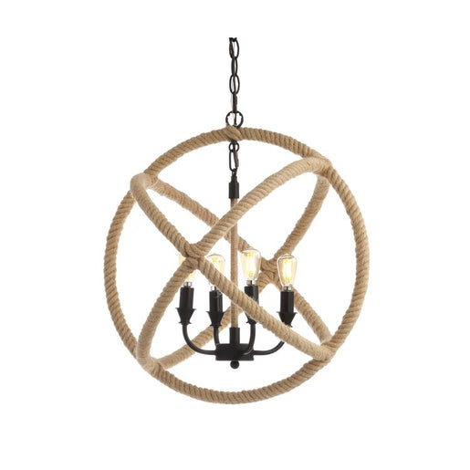 Soka Four-Light Globe Pendant - Black and Brown