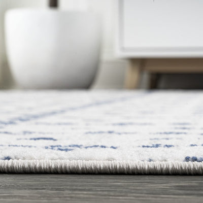 Moroccan Hype Boho Vintage Diamond 96"L x 27"W Runner Rug - Cream/Navy