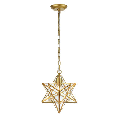 Stella Moravian Star Single-Light Pendant - Gold Leaf