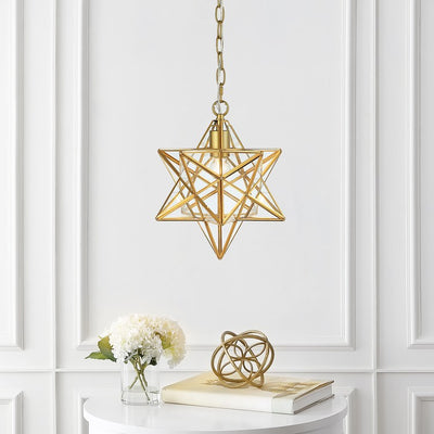 Stella Moravian Star Single-Light Pendant - Gold Leaf