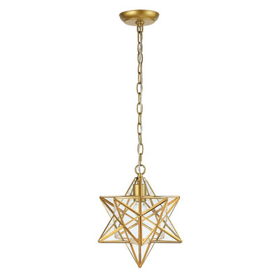 Stella Moravian Star Single-Light Pendant - Gold Leaf