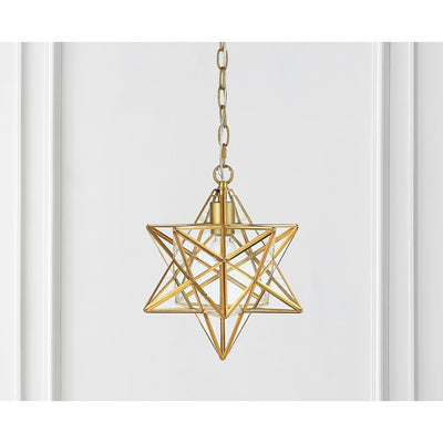 Stella Moravian Star Single-Light Pendant - Gold Leaf