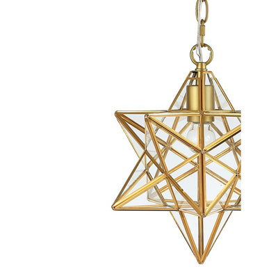 Stella Moravian Star Single-Light Pendant - Gold Leaf