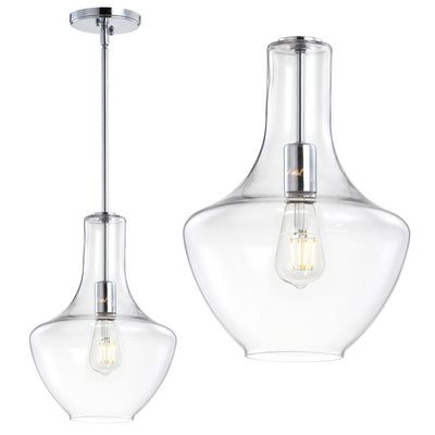 Watts Single-Light Pendant - Chrome and Clear