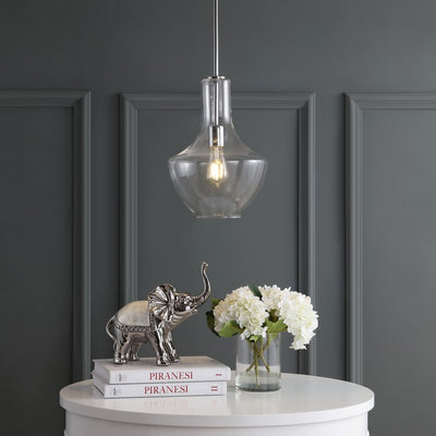 Watts Single-Light Pendant - Chrome and Clear