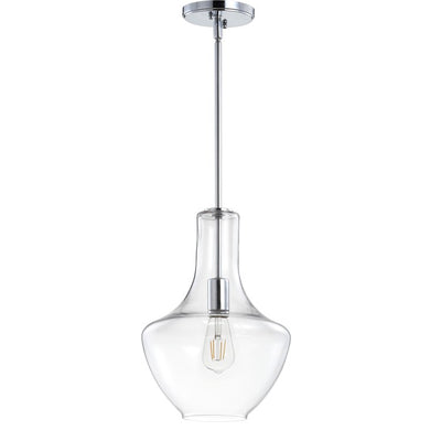 Watts Single-Light Pendant - Chrome and Clear