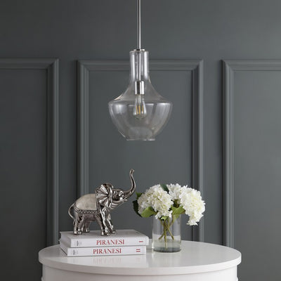 Watts Single-Light Pendant - Chrome and Clear