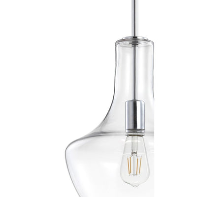 Watts Single-Light Pendant - Chrome and Clear