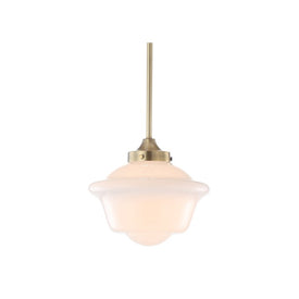 Kurtz 9.5" Single-Light Pendant - Brass Gold and White