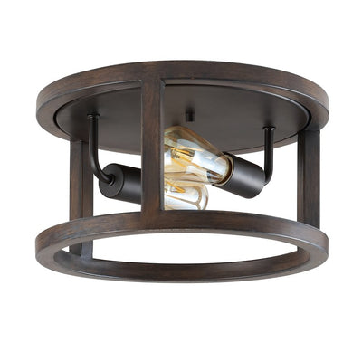 Atelier Two-Light Flush Mount Ceiling Fixture - Oil Rubbed Bronze