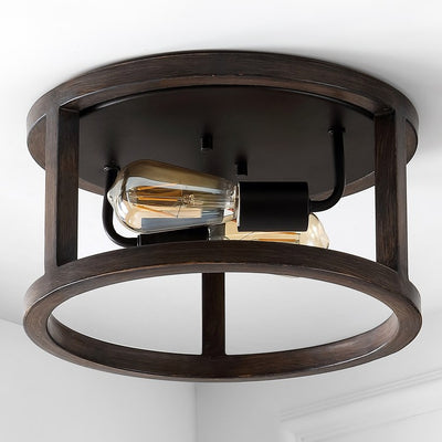 Atelier Two-Light Flush Mount Ceiling Fixture - Oil Rubbed Bronze