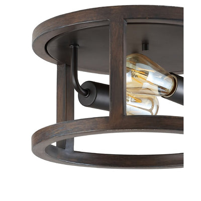 Atelier Two-Light Flush Mount Ceiling Fixture - Oil Rubbed Bronze