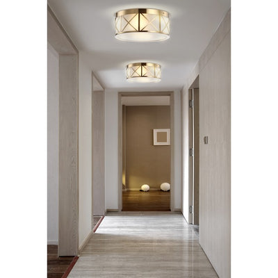 Cadence 15" Two-Light Flush Mount Ceiling Fixture - Brass Gold