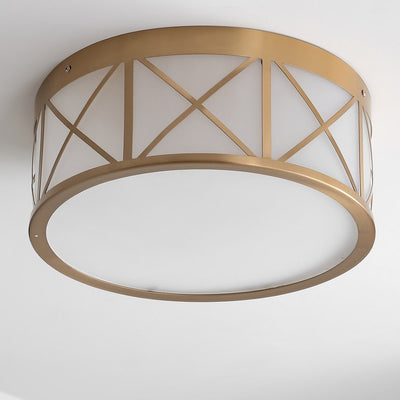 Cadence 15" Two-Light Flush Mount Ceiling Fixture - Brass Gold