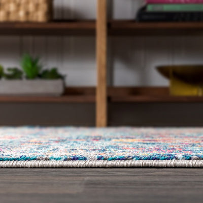 Bohemian Flair Boho Vintage Medallion 120"L x 93"W Area Rug - Navy/Cream