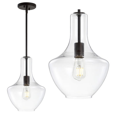 Watts Single-Light Pendant - Oil Rubbed Bronze and Clear