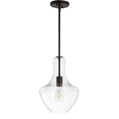 Watts Single-Light Pendant - Oil Rubbed Bronze and Clear