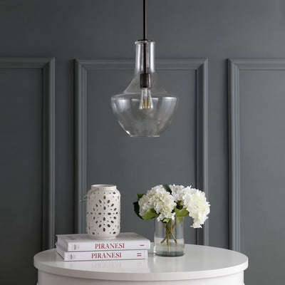 Watts Single-Light Pendant - Oil Rubbed Bronze and Clear