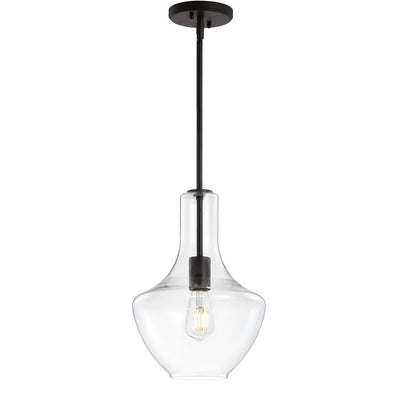 Watts Single-Light Pendant - Oil Rubbed Bronze and Clear