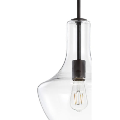 Watts Single-Light Pendant - Oil Rubbed Bronze and Clear