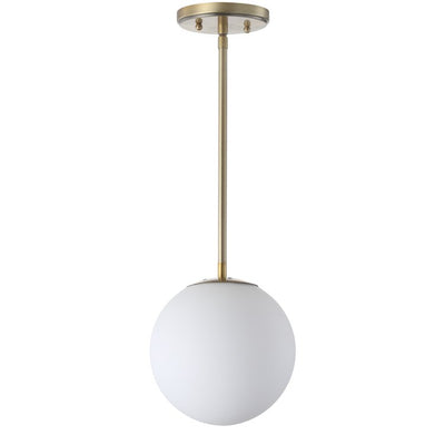Bleecker Single-Light Globe Pendant - White and Brass Gold