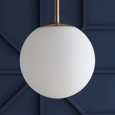 Bleecker Single-Light Globe Pendant - White and Brass Gold