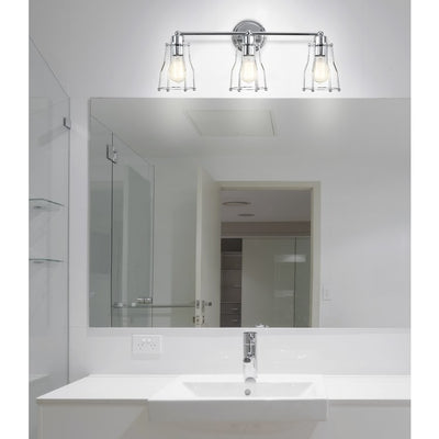 Evelyn Three-Light Bathroom Vanity Fixture - Chrome