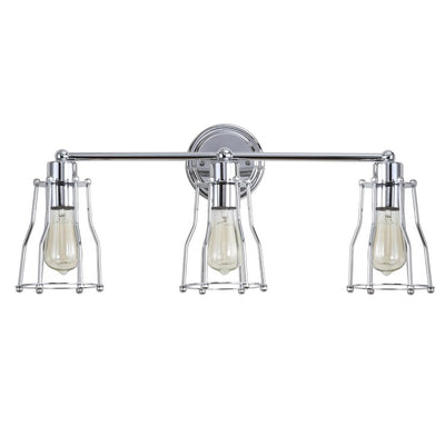 Evelyn Three-Light Bathroom Vanity Fixture - Chrome