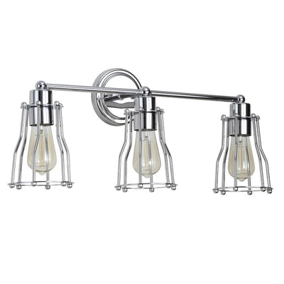 Evelyn Three-Light Bathroom Vanity Fixture - Chrome