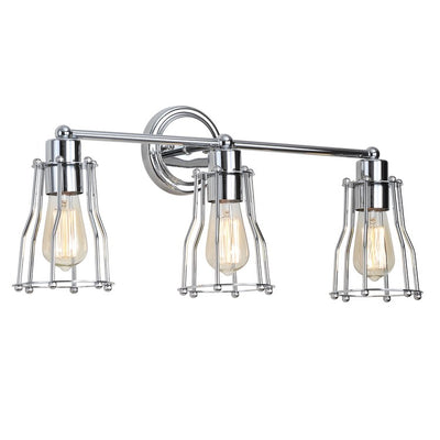 Evelyn Three-Light Bathroom Vanity Fixture - Chrome