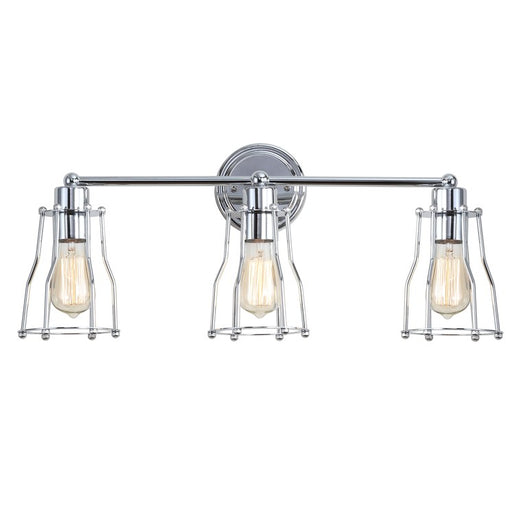 Evelyn Three-Light Bathroom Vanity Fixture - Chrome