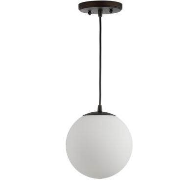 Bleecker Single-Light Globe Pendant - White and Oil Rubbed Bronze