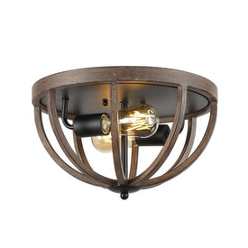 Darlene Two-Light LED Flush Mount Ceiling Fixture - Brown