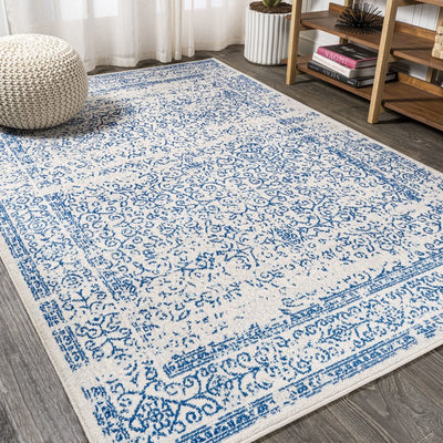 Azul Filigree 120"L x 93"W Area Rug - Cream/Blue
