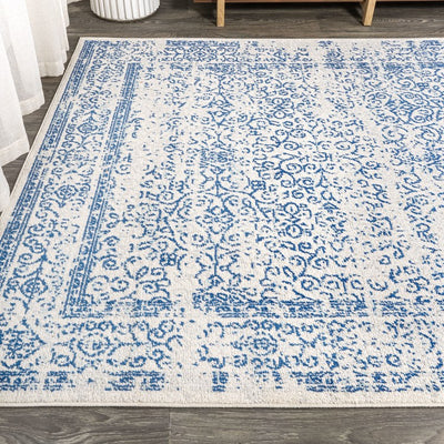 Azul Filigree 120"L x 93"W Area Rug - Cream/Blue
