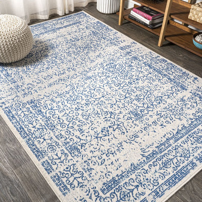 Azul Filigree 120"L x 93"W Area Rug - Cream/Blue