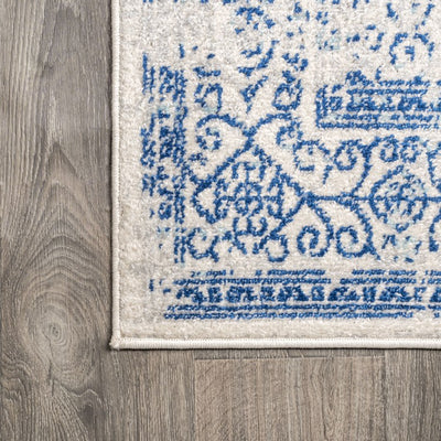 Azul Filigree 120"L x 93"W Area Rug - Cream/Blue