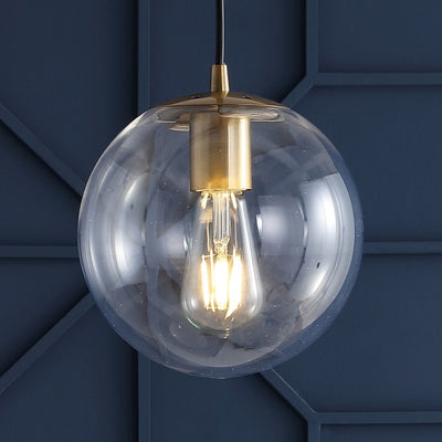 Bleecker Single-Light Globe Pendant - Clear and Brass Gold