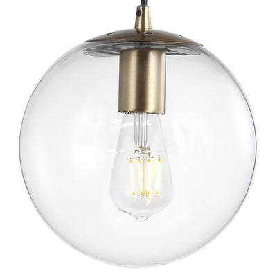 Bleecker Single-Light Globe Pendant - Clear and Brass Gold